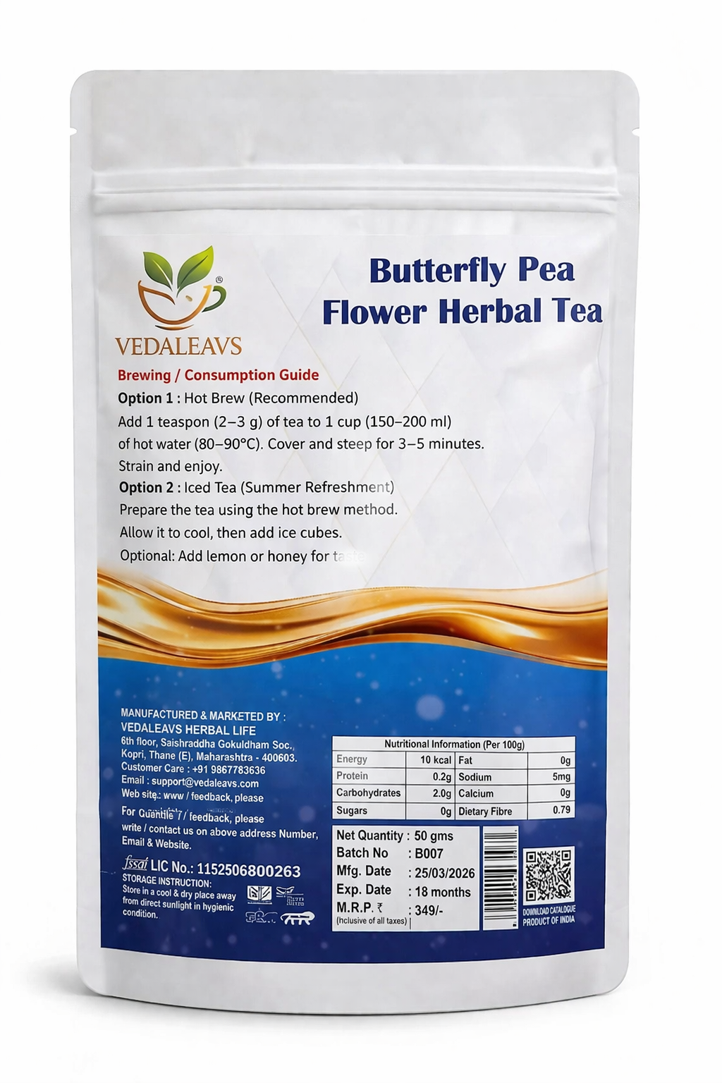 Vedaleavs Blue Serenity Tea