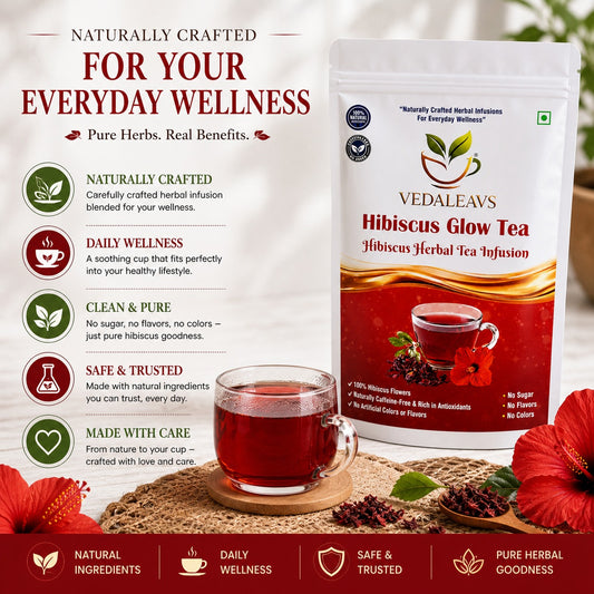 Vedaleavs Hibiscus Glow & Blue Serenity tea Deo
