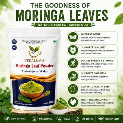 Vedaleavs Moringa Leaf Powder — Ancient Green Vitality