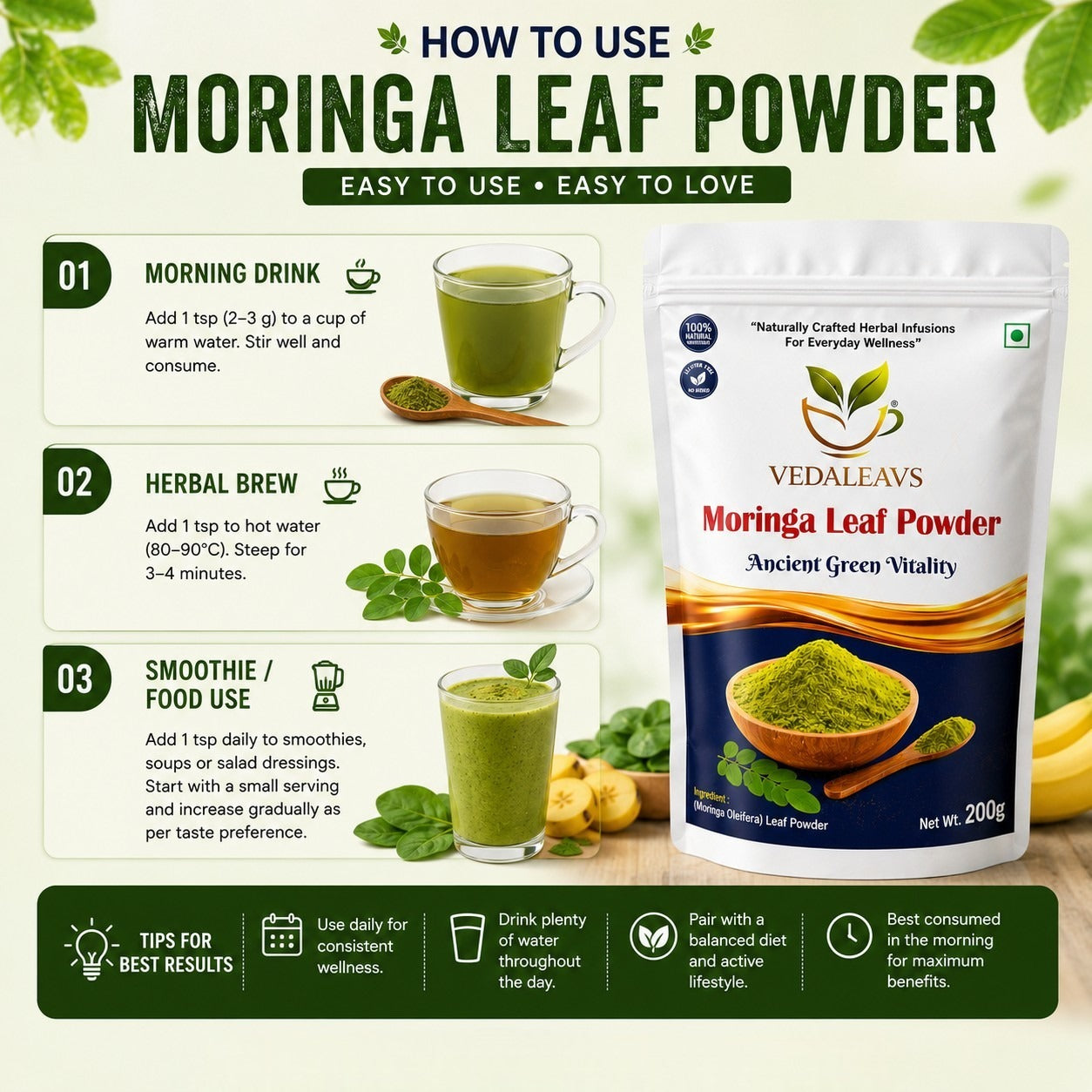 Moringa Leaf Powder — Ancient Green Vitality