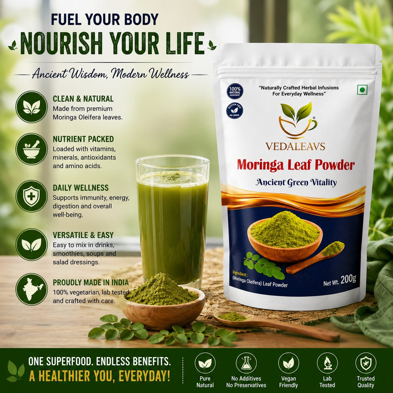 Moringa Leaf Powder — Ancient Green Vitality